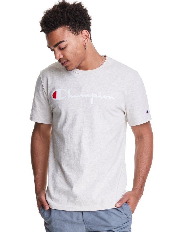 Champion T-Shirt Heren - Wit - Heritage Vintage Logo ( 530462-GRD )